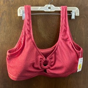 Coral plus size bikini top